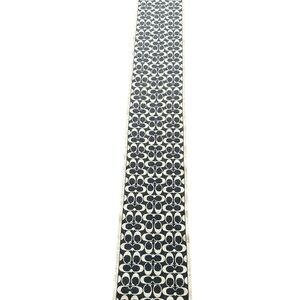 Coach Signature Black and Cream Wool blend scarf